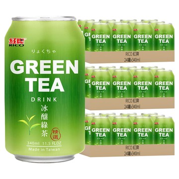 RICO 紅牌 冰釀綠茶  340ml  72罐