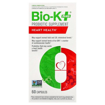 Bio-K+, Probiotic Supplement, Heart Health, 60 Capsule