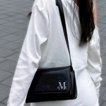 MUCENT SHOULDER BAG 全黑 單肩包 方形 包包 韓國代購