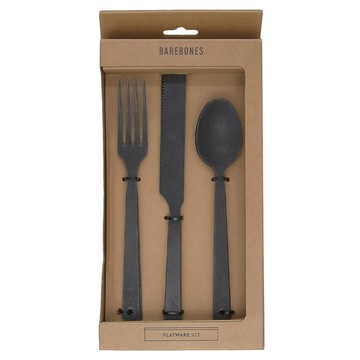 BAREBONES 磨砂仿舊餐具組 - 優雅實用設計  黑色  湯匙2入 + 叉子2入 + 刀子2入  1組