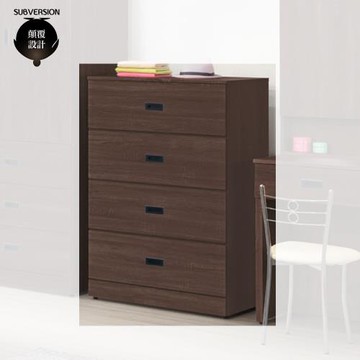 【顛覆設計】里多卡2.7尺大四斗櫃(胡桃色)