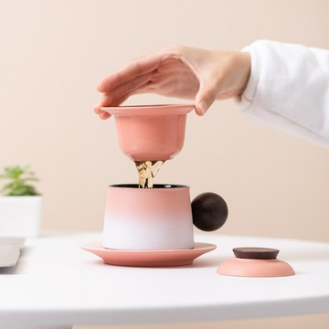 馬克杯 水杯 隨手杯 牛奶杯 陶瓷杯茶水分離帶蓋杯子創意辦公室水杯咖啡杯公司伴手禮印logo