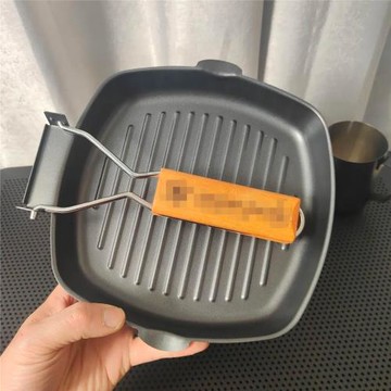 出口日本戶外露營套鍋手柄可以折疊煎鍋不粘煎鍋烤盤