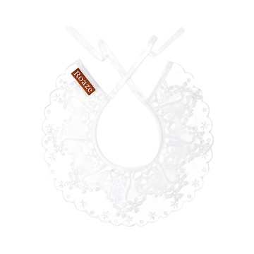 Roaze 柔仕 典雅系列 日系圍兜 刺繡 (白色) 100%棉 3-24個月  1件