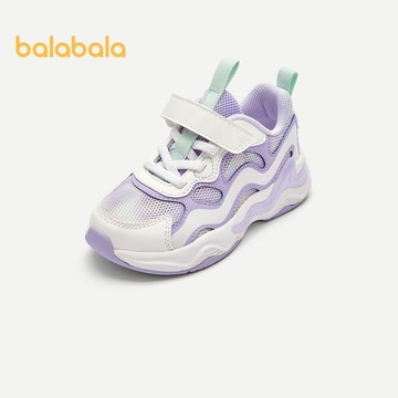 Balabala童鞋兒童運動鞋透氣鞋男女童2024夏季網面慢跑鞋撞色