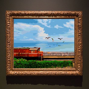 台東藍-太麻里 創意數字油畫 【銷售排行榜】