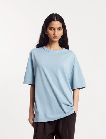 Classic Cotton Oversized T-Shirt in Powder Blue - Organic Ninety Percent