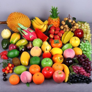 冰絲套裝🍉🍉仿真水果模型塑料泡沫假蘋果道具蔬菜兒童教玩具香蕉擺件葡萄裝飾Aring百貨精選