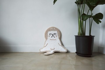 燕麥色系列 厭世貓星人 地毯 坐墊