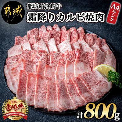 ふるさと納税 都城市 宮崎牛霜降りカルビ焼肉　800g