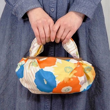 京都風呂敷包巾-小晴 二巾-花條紋(米)