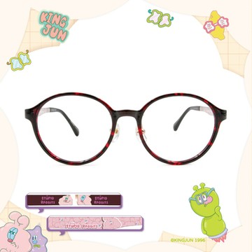 ❰台灣設計師聯名❱_KINGJUN系列｜他是蠢兔 圓框眼鏡 ｜俏皮紅