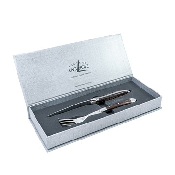 FORGE DE LAGUIOLE | 白蠟木握柄2件餐具禮盒組 [ 適用洗碗機材質 ]