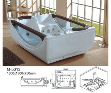 【麗室衛浴】BATHTUB WORLD 人體工學設計款 按摩浴缸 G-5013 1800*1300*750mm