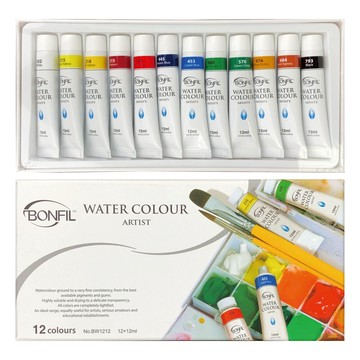 【BONFIL】西班牙 透明 水彩 12ml 12色 / 組 BW1212
