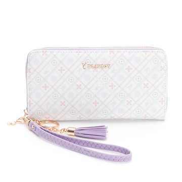 PLAYBOY - 長夾  經典格紋系列 - 紫色/552-9504-70-3