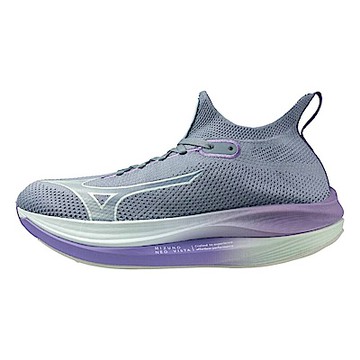 Mizuno Neo Vista [J1GD243471] 女 慢跑鞋 路跑 訓練 襪套式 緩衝 厚底 美津濃 灰 紫