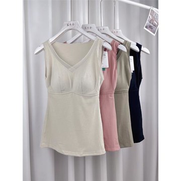 養護桑蠶絲潤膚衣磨毛保暖背心倍琪納文胸一體式速暖打底女款新