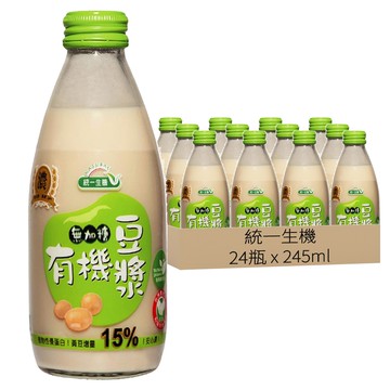 統一生機 無加糖豆漿  245ml  24瓶