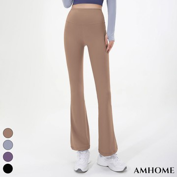 【Amhome】新款高腰提臀喇叭褲lulu四面彈無縫瑜伽褲專業運動健身長褲# 115568(現貨+預購)