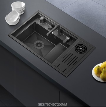 【麗室衛浴】不銹鋼 C-089-3 抗汙 階梯高低單槽 廚房水槽