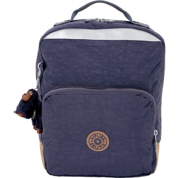 Kipling AVA 中款 反光條撞色拼接尼龍後背包(藍紫色)