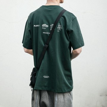 短袖上衣男 高磅 落肩 素色 涼感 排汗 夏季新款日系復古圓領潮牌短袖T恤男潮流簡約百搭情侶寬鬆休閒TEE0709