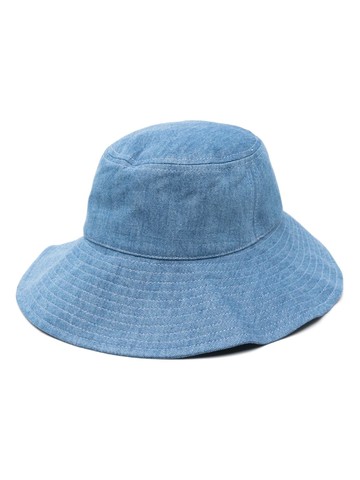 ISABEL MARANT - Fadelya denim bucket hat - women - Cotton/Cotton/Calf Leather - 57 - Blue