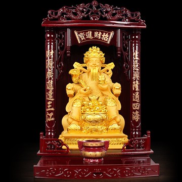 財神爺擺件神龕神臺招財納財進寶文財神 聚寶盆店鋪供奉開業禮品