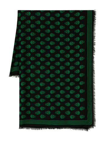 Alexander McQueen - Skull-print wool scarf - women - Wool - One Size - Black