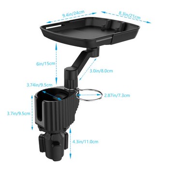 汽車載餐盤托盤飲料咖啡小餐桌食品置物架水杯位折疊手機支架