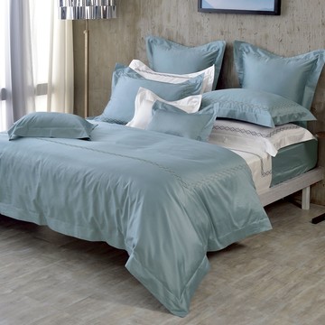 CASA BELLE 匹馬棉 兩用被床包組 防蹣抗菌 吸濕排汗 刺繡 雙/加/特 星鑽幻夢 藍灰色 格蕾寢飾