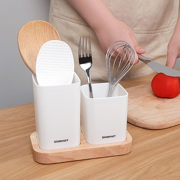 E.City_橡木底座餐具2格收納組