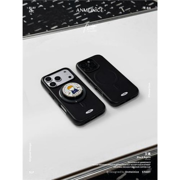 ANMEINICE又黑純色設計！適用iphone17/16promax蘋果15pro韓國圓邊二合一菲林手機殼磁吸全包簡約高級感防摔