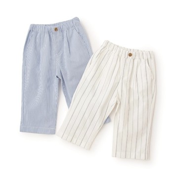 petit main 品牌旗艦店  條紋腰部打褶褲 【日本直接出貨】