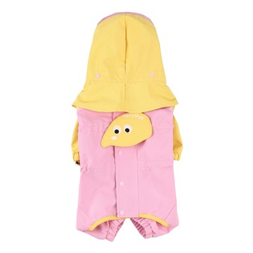 Mooki Pet 小黃狗可拆卸連帽四腳雨衣 貓狗通用 MK26056  粉色  1個  XL