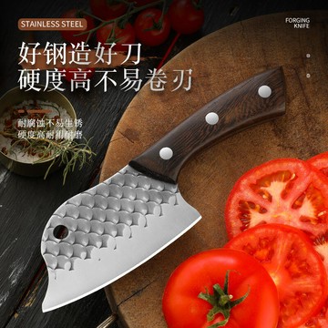 不鏽鋼鍛打殺魚刀戶外露營家用迷你小菜刀廚房宰魚刀切片水果刀