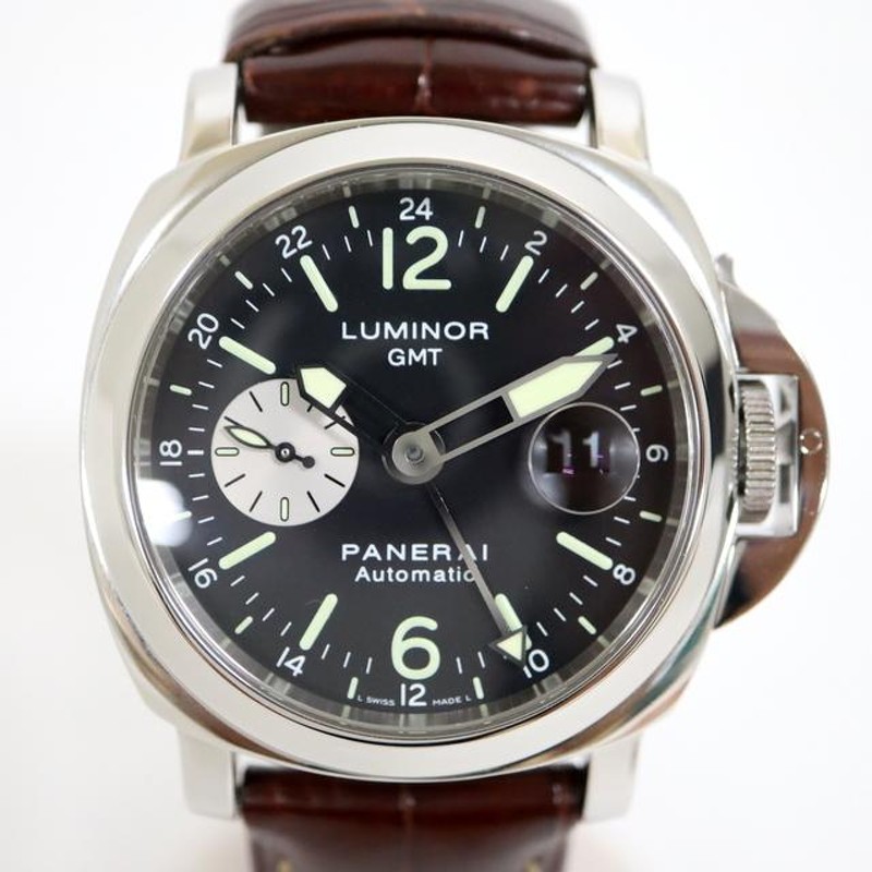 PANERAI】パネライ GMT ルミノール 腕時計 自動巻き SS×レザー/ラバー ...