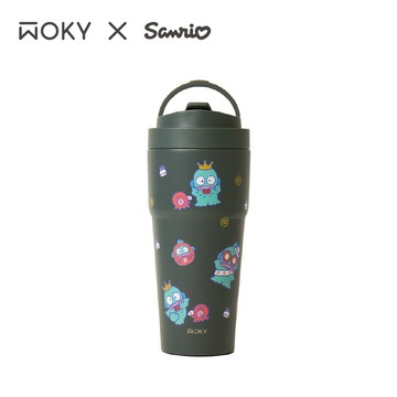 《40週年限定》WOKY X SANRIO-[●●]渾圓杯雙層陶瓷 750ml_人魚漢頓40周年(附矽膠吸管)