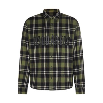 Dsquared2 - Green And Brown Cotton Plaid Print Flannel Shirt