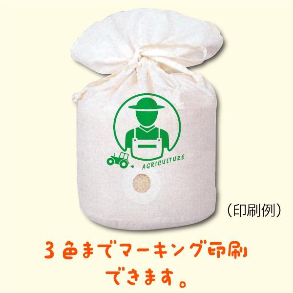 米袋3kg用 コットンパック 布製 窓あり 生成り無地 100枚セット