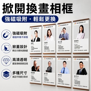 現貨免運🔥隔日到貨 免打孔 壓克力相框 磁吸海報框 海報框 畫框  a4證書框 教師簡介框相框 電梯廣告框 展示框