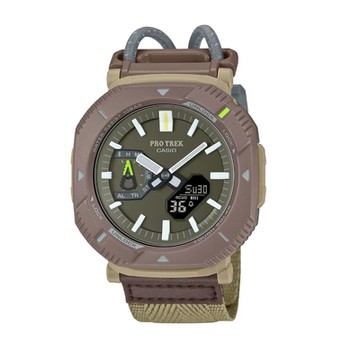 CASIO卡西歐 PRO TREK 超輕型 戶外時尚 旋轉防護錶圈  棕色 藍牙 太陽能電力 PRJ-B001B-5_46mm