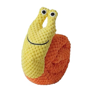 高質感毛絨玩偶 黃蝸牛 玉米絨布 PP棉 發聲器 玩具  1個  67 x 4 x 7cm