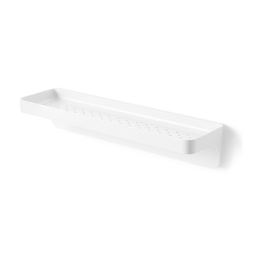 UMBRA Flex 吸盤壁掛浴室瀝水置物架 底部圓孔 適用於收納刮鬍刀等物品  1個  雲朵白