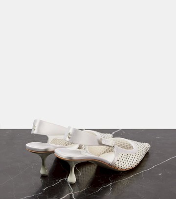Jimmy Choo Amel 50 embellished mesh slingback pumps