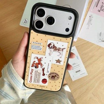 【現貨】韓系簡約磁吸殼🐶 復古小狗適用iphone18创意 17 pro max手機殼16韓系15可愛14簡約13防摔殼