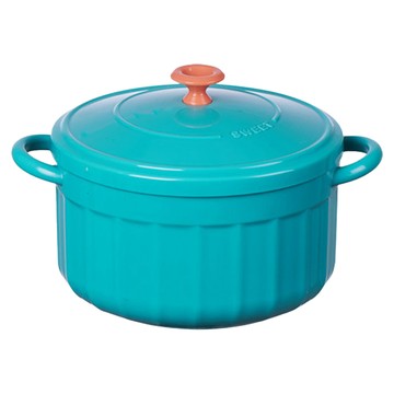 Caldo卡朵生活 直紋雙耳不銹鋼泡麵碗 15.2 x 11.3cm 193g 800ml  孔雀綠  1組