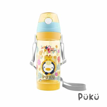 任-PUKU藍色企鵝 動物萬花筒Tritan水壺550ml-芥茉黃