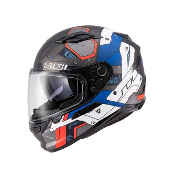 SOL SF-6 機動裝甲_消光鐵灰/白 全罩式安全帽